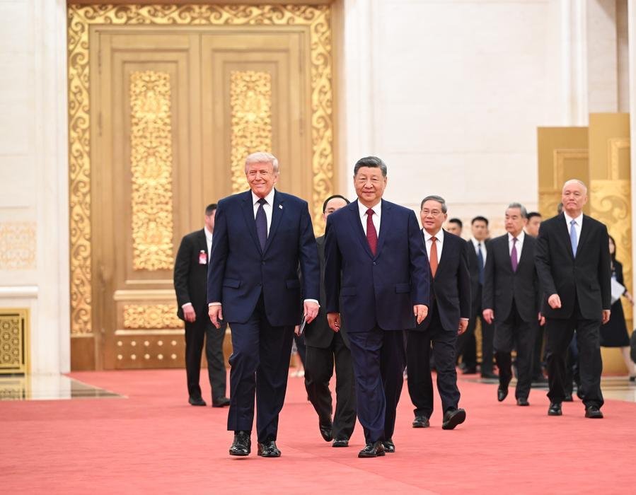 Čínsky prezident Si Ťin-pching usporiadal banket na počesť štátnej návštevy amerického prezidenta Donald Trump vo Veľkej sále ľudu v Pekingu, hlavnom meste Číny, 14. mája 2026. (Xinhua/Yan Yan)