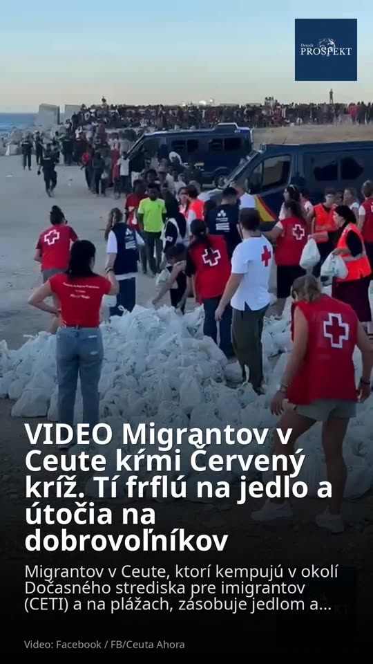 VIDEO Migrantov v Ceute kŕmi Červený kríž. Tí frflú na jedlo a útočia na dobrovoľníkov